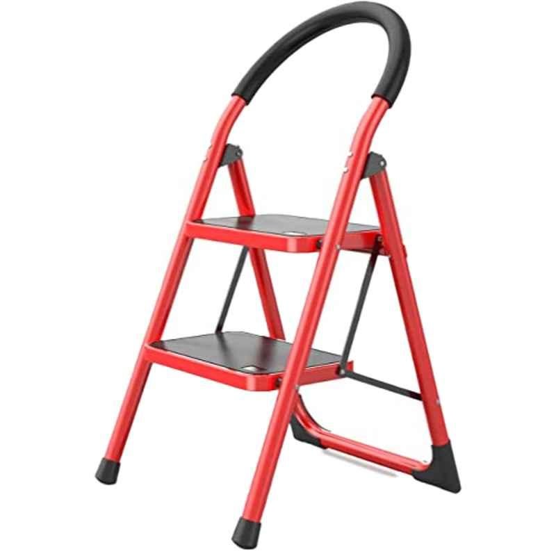 Robustline 2 Steps Aluminium Red Home Purpose Ladder