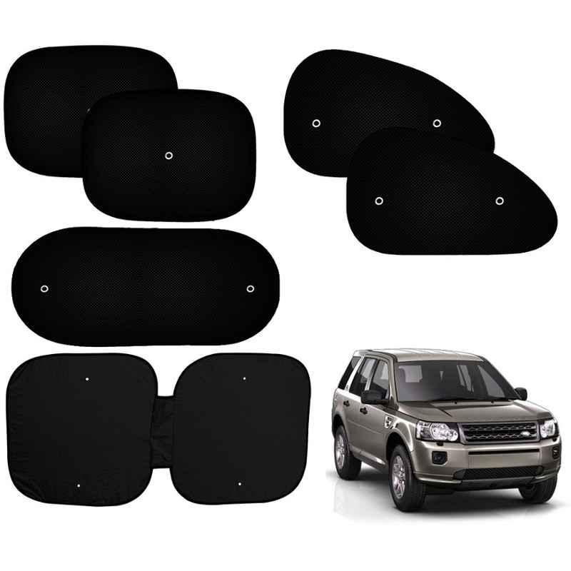Auto Pearl 6 Pcs PVC & Mesh Black Window, Front & Rear Sun Shade Set for Land Rover Freelander 2