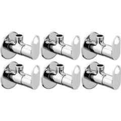 Senkiddpro Prime Brass Chrome Finish Wall Mounted Angle Cock (Pack of 6)