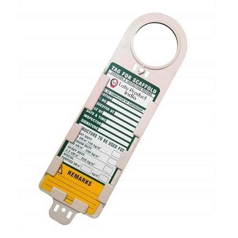 India Loto ILP101 329x100mm Green Lockout Tagout Scaffolding Tag Holder with Insertion