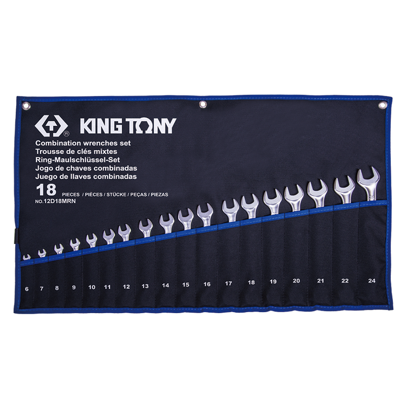 King Tony 18 PCS Combination Wrench Set, 12D18MRN