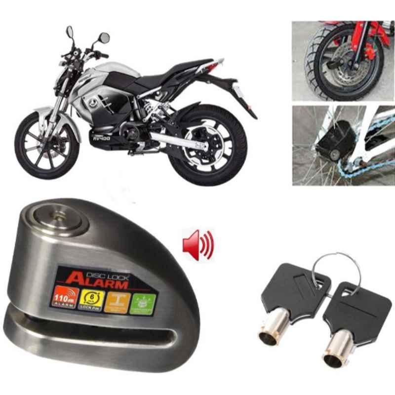 Auto Pearl Steel Black Alarm Disc Brake Lock, Lock_524