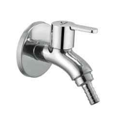 Cliquin Desire Fusion Brass Silver Chrome Wall Mounted Nozzle Bib Cock for Washing Machine, Garden & Outdoor Use