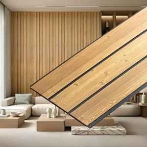 Plantex 12 inchx10ft 100 Sqft PVC Golden Oak 2G 3D Fluted Wall Panels for Home Decor/Louvers, AP-2009 (Pack of 10)