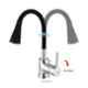 KCS FL-SNSD Flora Brass Chrome & Matt Black Finish Single Lever Dual Flow Sink Mixer Hot & Cold Water Tap with Flexible Silicone Swivel Spout
