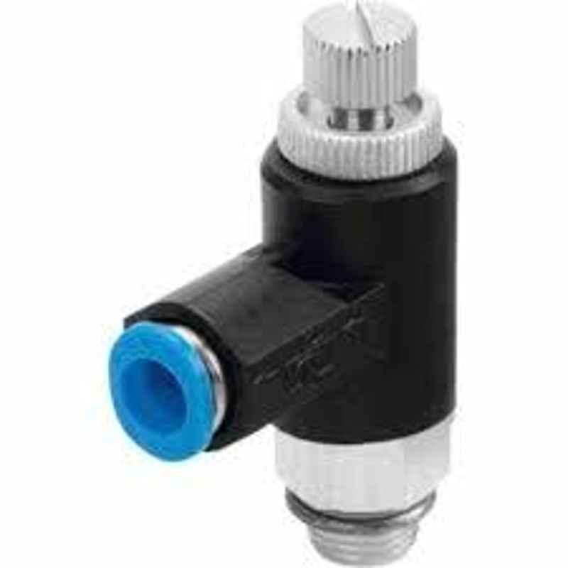 Festo (Flow rate 520 l/min) One-way flow control valve for exhaust air GRLA-1/8-QS-6-RS-B