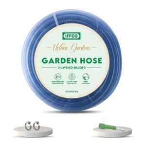 IFFCO Urban Gardens 3-Layered Braided PVC Blue Hose Pipe with UV Protection, Length: 30 m