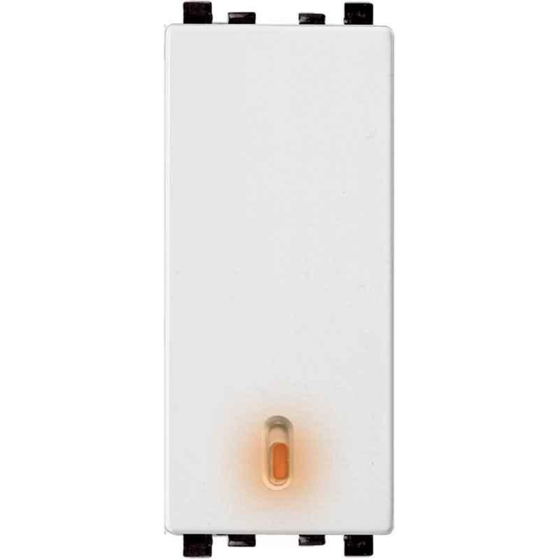 Schneider Electric ZENcelo 16-20A 1 Way White Full Flat Module Switch with  Neon, IN8481/16