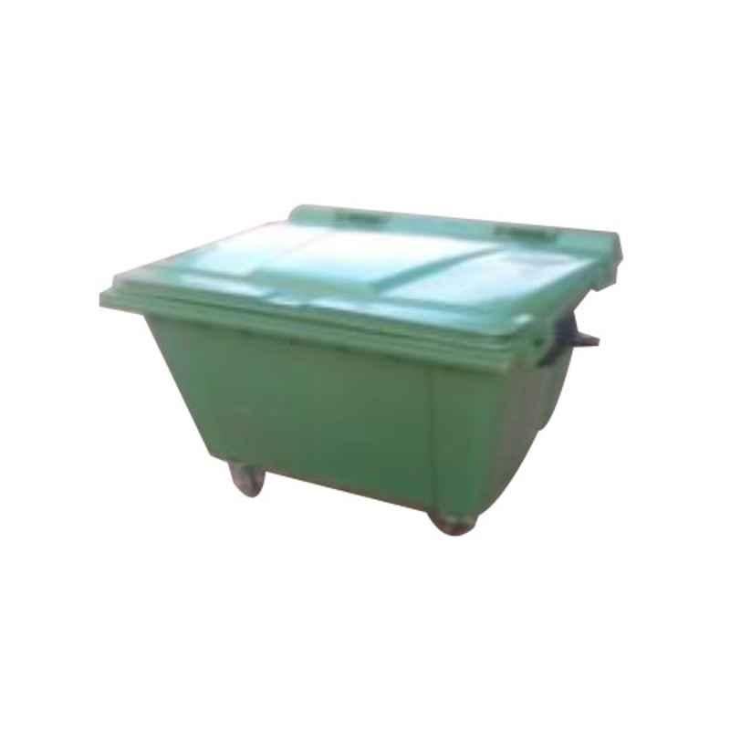 Contenur 1100L Green Plastic Dustbin with 4 Wheels, DWB-1100-EUR-G