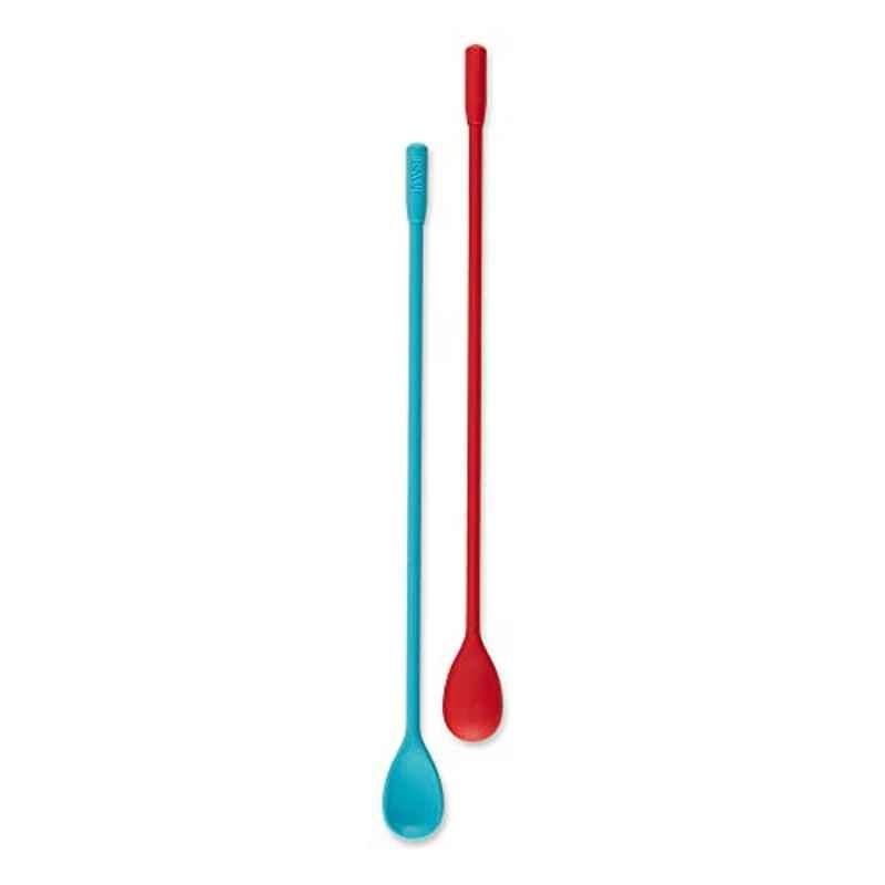 RSVP ELHS-2 10 inch Silicone Multi-Colour Stir Spoons (Pack of 2)