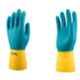 Udyogi DPL CONQUEROR II Natural Rubber & Neoprene Blend Blue & Yellow Safety Gloves, Size: 9.5 inch