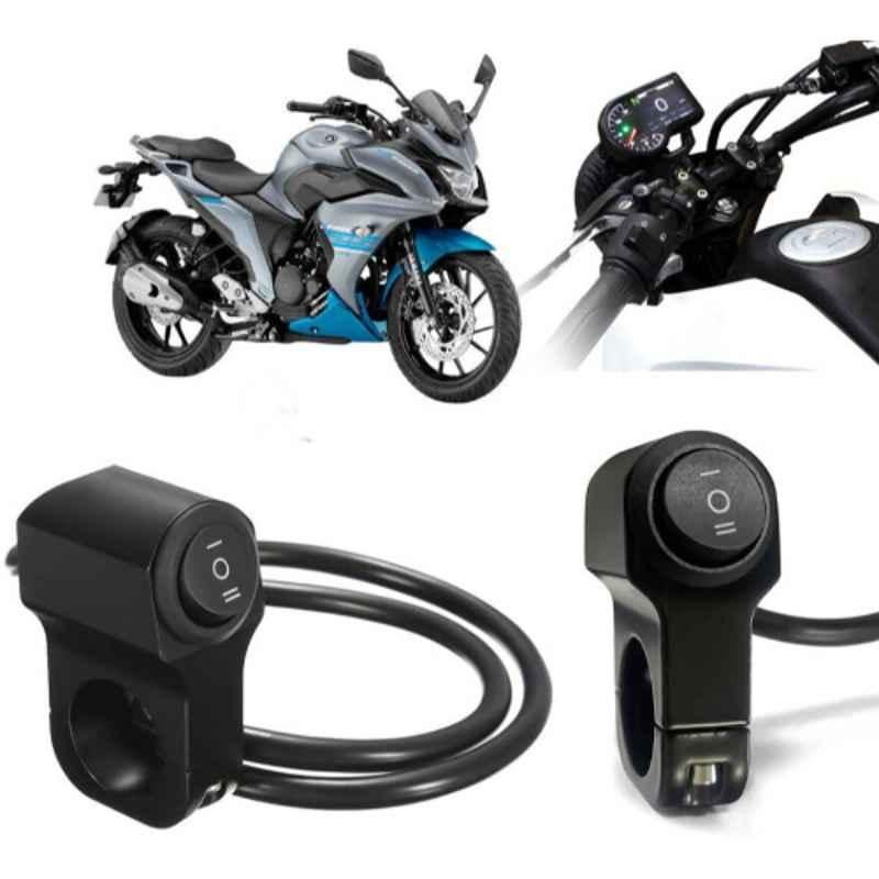 Auto Pearl 12V Aluminium Alloy Black Motorcycle Handlebar Headlight Switch for Fazer-250 BS6