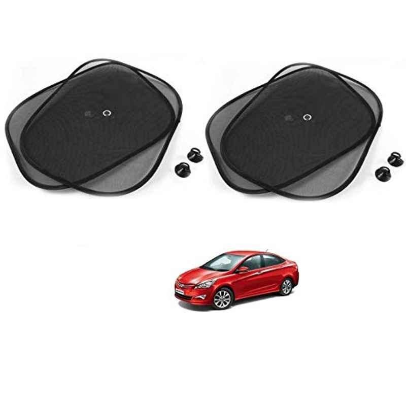 Kozdiko 4 Pcs Black Chipokoo Car Window Sunshade Curtain Set for Hyundai Fluidic Verna 4s, koz_79099