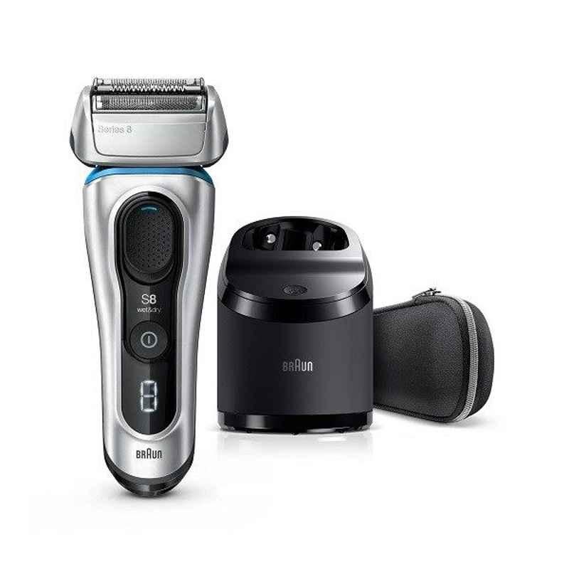 Braun Series 8 Silver Wet & Dry Electric Shaver with Charge Station, SHAVER8390CC