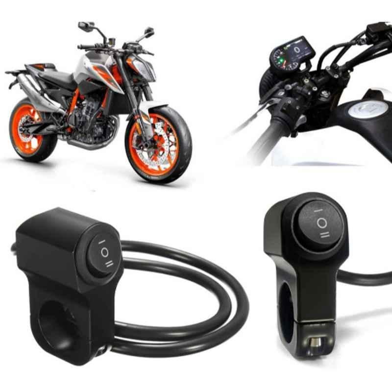 Auto Pearl 12V Aluminium Alloy Black Motorcycle Handlebar Headlight Switch for 890 Duke