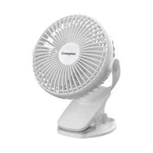 Crompton Siro 2500mAh White Rechargeable Portable Fan, Sweep: 100 mm
