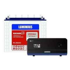 Luminous Zelio+ 1100 900VA 12V Pure Sine Wave Inverter & Red Charge RC 25000 200Ah Tall Tubular Battery Combo