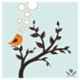 Kayra Decor 72x86 inch PVC Dreaming Bird Wall Design Stencil, KHSNT447