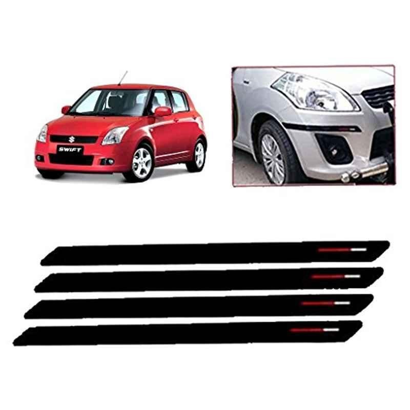 Kozdiko 4 Pcs Black & Red Bumper Protector Set for Maruti Old Swift