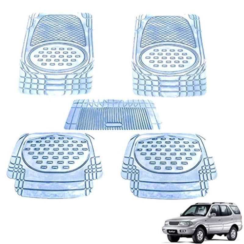 Kozdiko 5 Pcs 6605 PVC & Rubber Clear Car Foot Mat Set for Tata Safari Decor