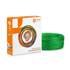 Orient Diamond 10 Sqmm Green PVC Insulated Copper Conductor Flame Retardant Wire, 711FRC5GR1000D, Size: 90 m