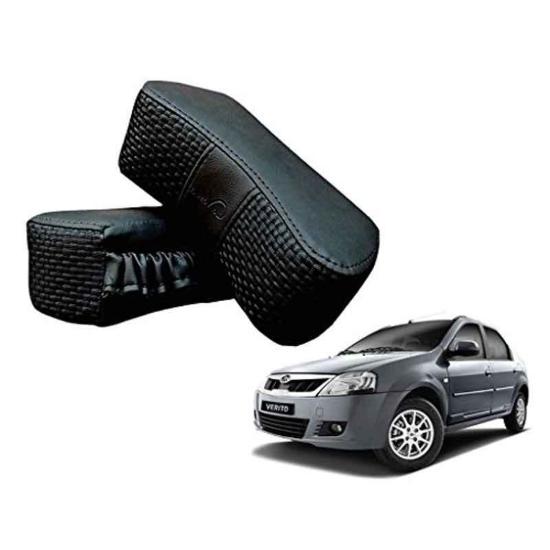 Kozdiko 2 Pcs Memory Foam Black Luxurious Neck Rest Set for Mahindra Verito, koz_29971