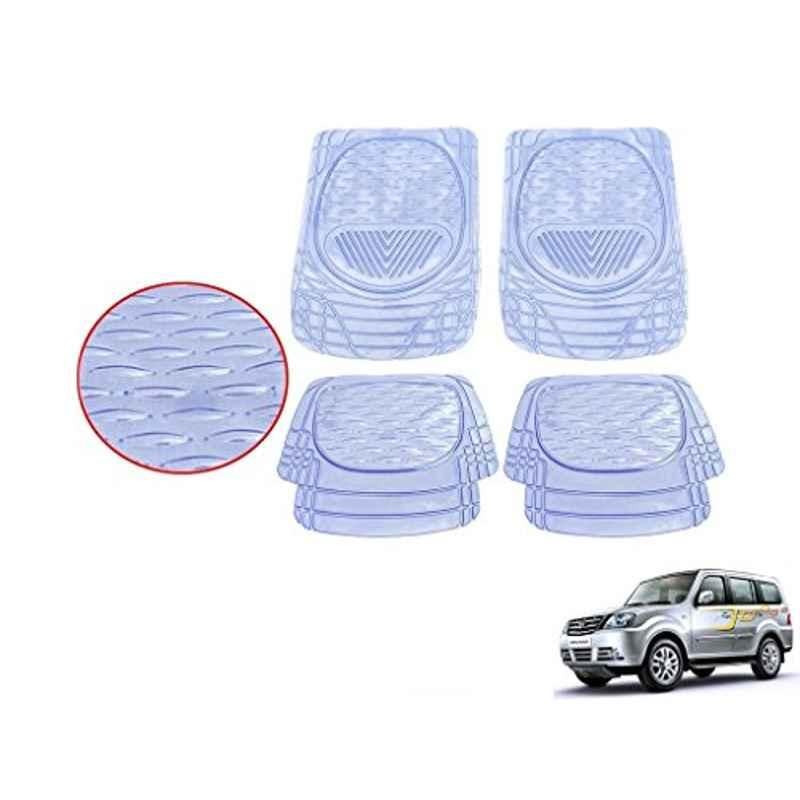 Kozdiko 4 Pcs 6204 PVC & Rubber Clear Car Foot Mat Set for Tata Sumo Grand