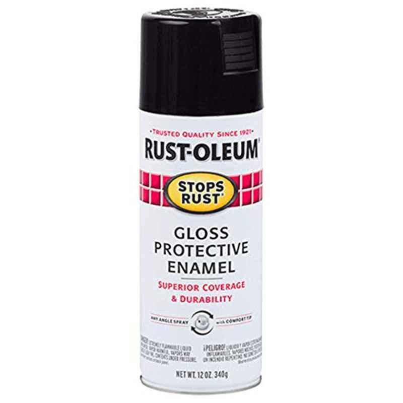 Rust-Oleum Stops Rust 12oz Gloss Black 7779830 High Gloss Protective Enamel