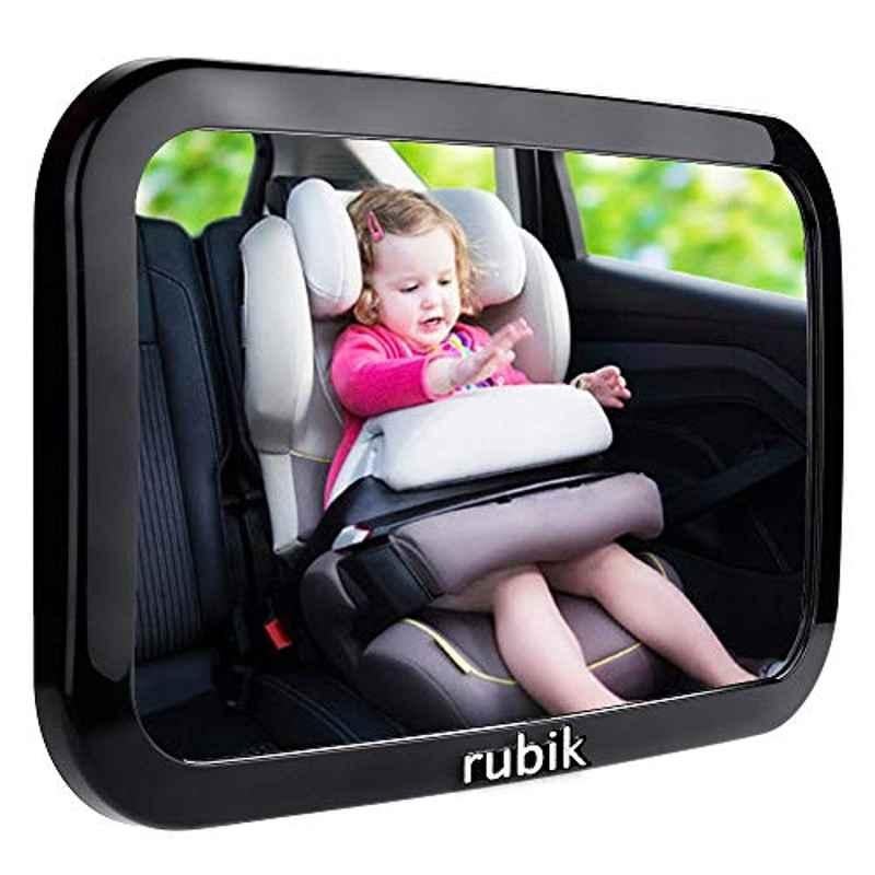 Rubik Plastic & Acrylic Black Backseat Mirror
