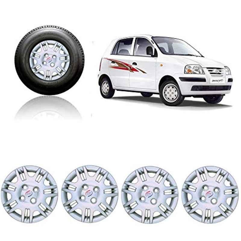 Auto Pearl 4 Pcs 13 inch ABS Silver Full Caps Wheel Cover Set for Hyundai Santro Xing
