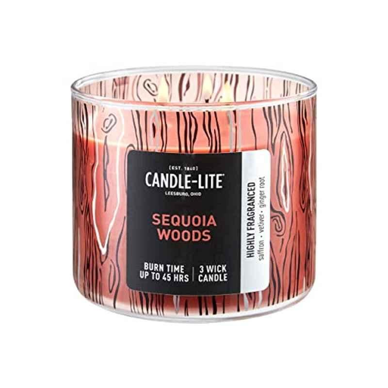 Candle Lite 14Oz Red Premium Sequoia Woods Scent, 4417510