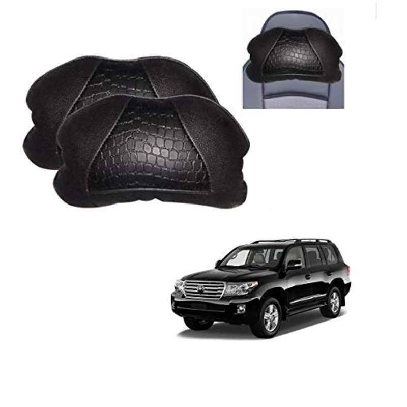 Kozdiko 2 Pcs Black Neck Rest Cushion Pillow Set for Toyota Land Cruiser