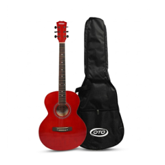OTO 39 inch Basswood Red Right Hand Orientation Acoustic Guitar, RJ-OTOGUI-RD-OPG