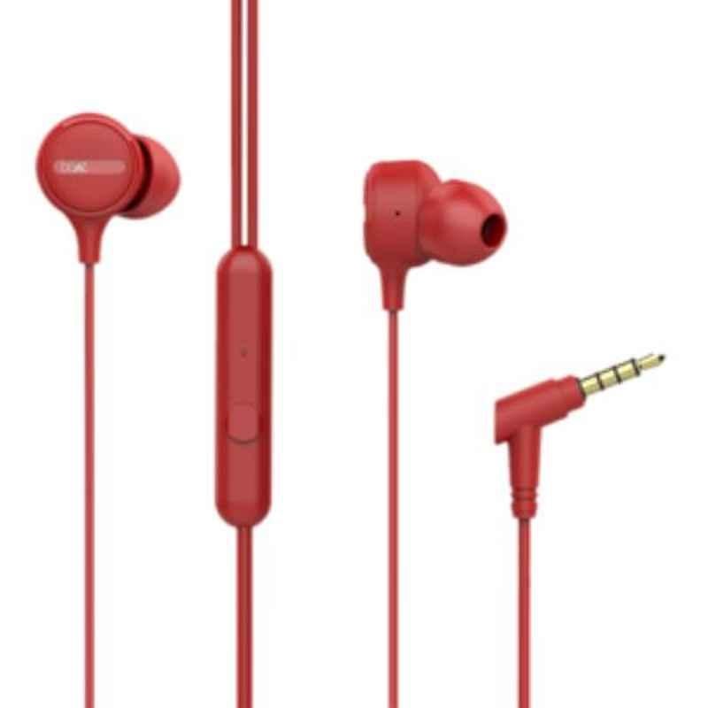 boAt Bassheads 103 Red Wired Headset with Mic