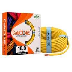CabONE Lite 10 Sqmm Yellow Single Core FR PVC Insulated CCA Copper Electrical Wire, Length: 90 m