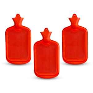 Ozocheck 1L Red Rubber Non-Electric Hot Water Bag, HWBDR1-3 (Pack of 3)