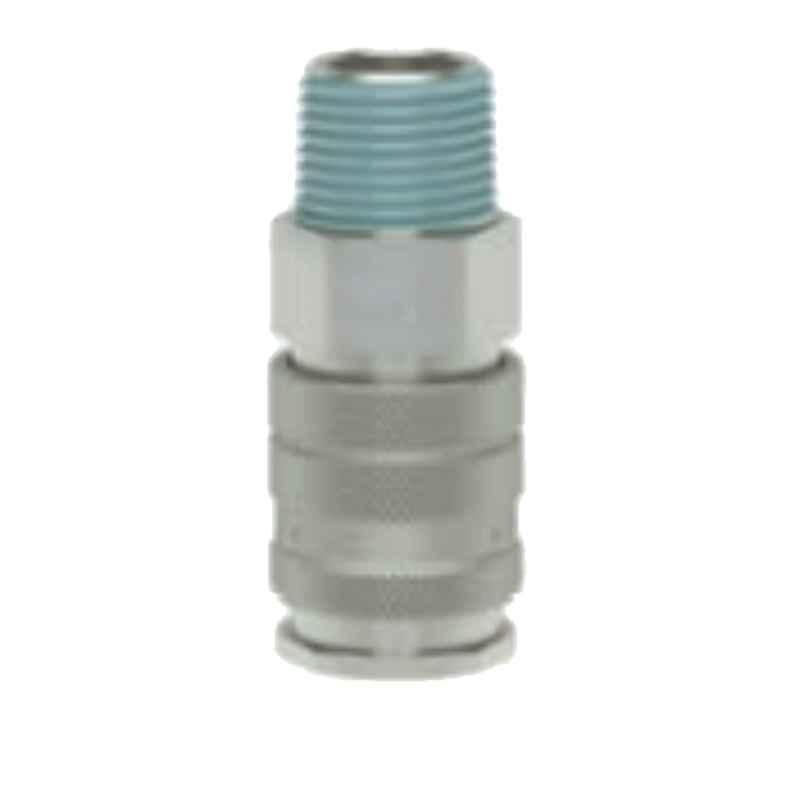 Ludecke ESIG12AAB R1/2 Double Shut Off Industrial Quick Tapered Male Thread Connect Coupling