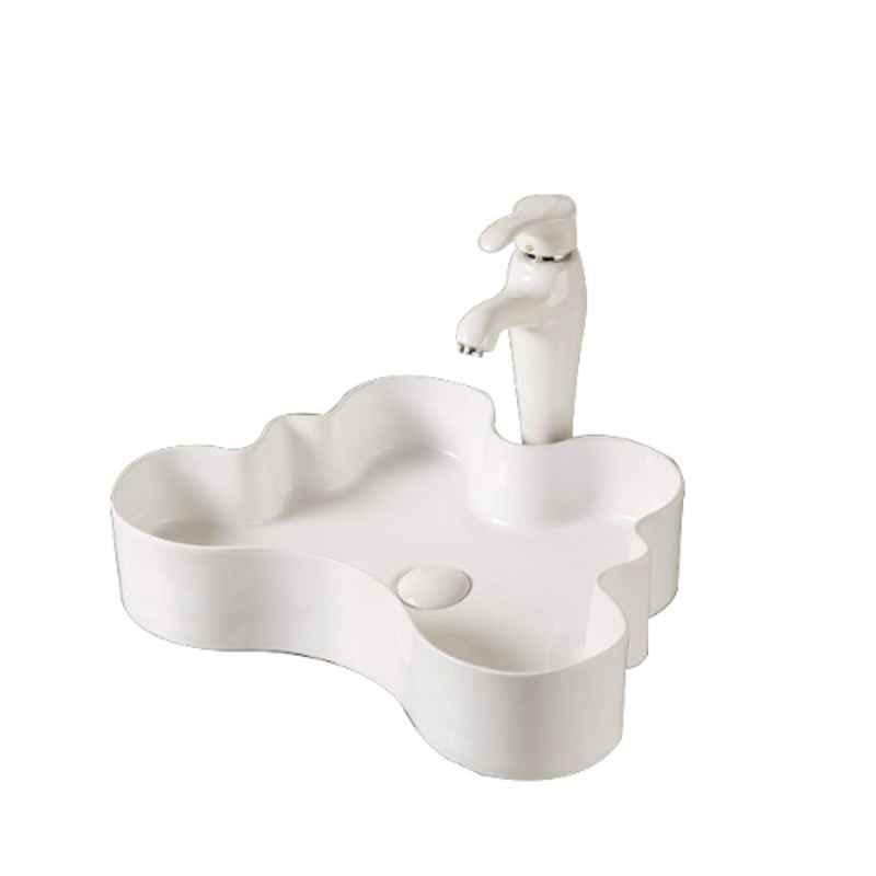 Mozio Amoeba 560x415x125mm Ceramic Wash Basin, MZ152