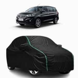 Aarex Auto Polyester Black 100% Waterproof Car Body Cover with Mirror Pocket & Triple Stitched for Maruti Suzuki Ertiga