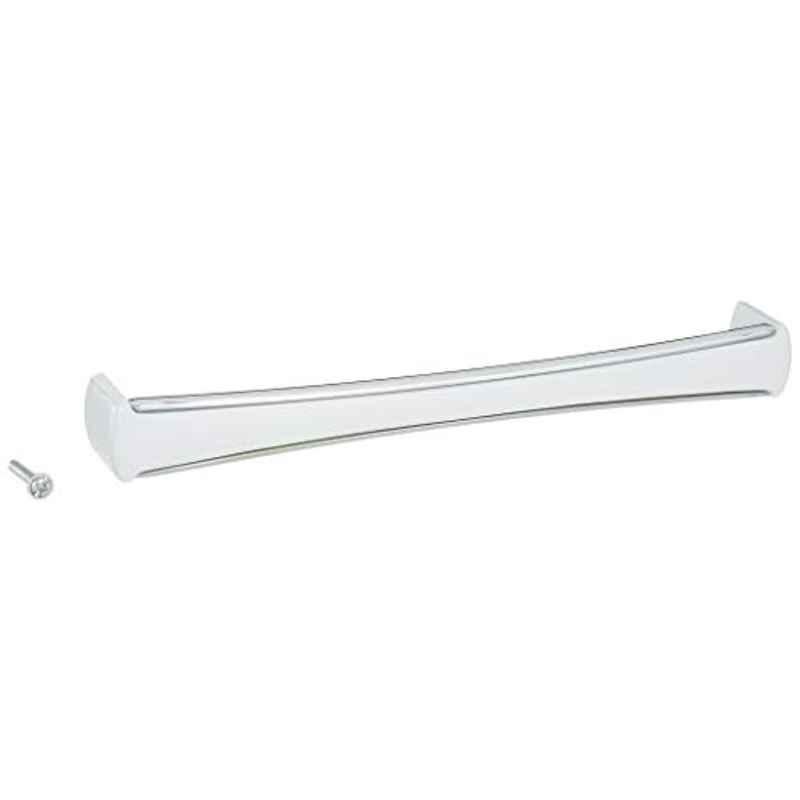 Aquieen 224mm Malleable Chrome White Wardrobe Cabinet Pull Handle, KL-718-224-CP (Pack of 2)