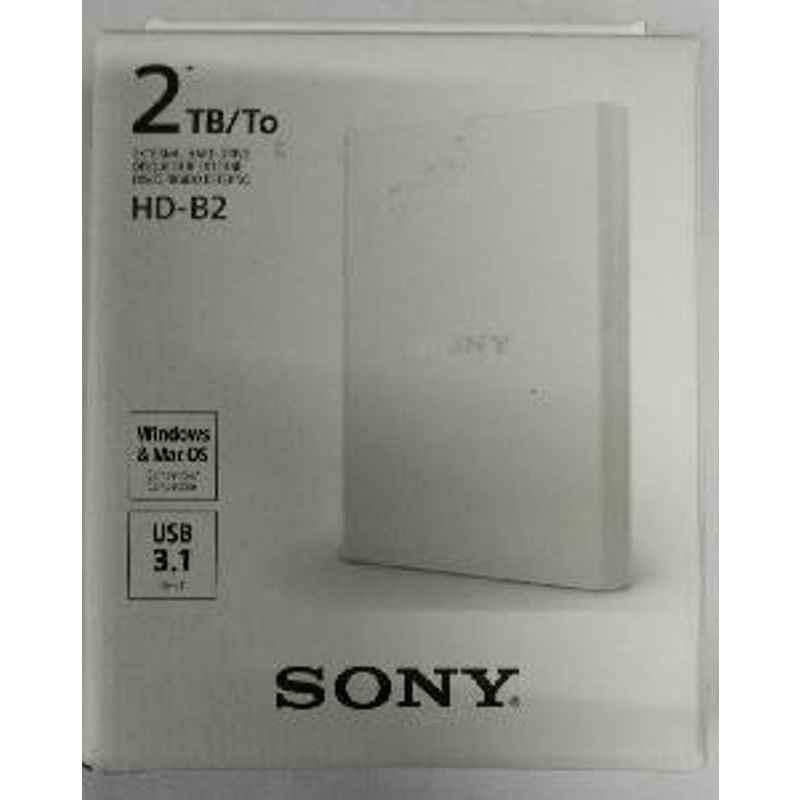 Sony 2TB External Hard Drives HD B2 White 3 Year's Warranty