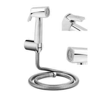 Elegant Casa ABS Chrome Silver Health Faucet Gun with Wall Hook & 1 Meter Hose Pipe