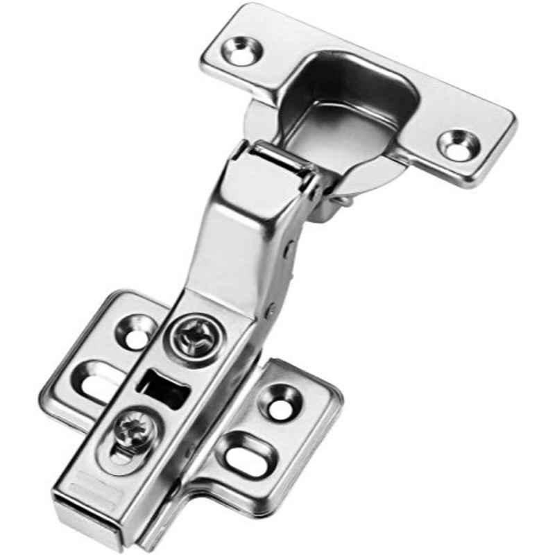HME Nickel Plated Mounting Four Hole Full Overlay Inset Cabinet Hinge (Pack of 2)