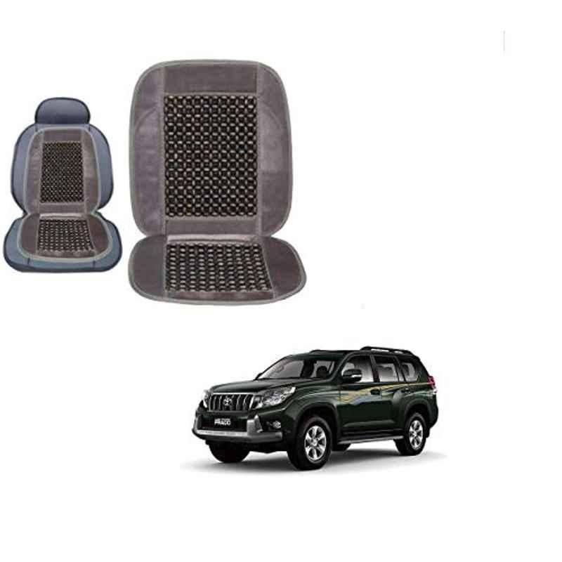 Kozdiko Wooden Bead Seat with Grey Velvet Border for Toyota Land Cruiser Prado