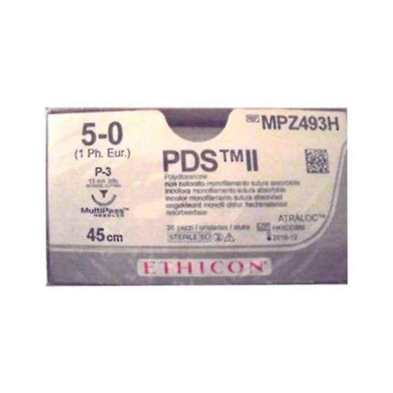 Ethicon MPZ493H 36 Pcs 5-0 Undyed PDS II Polydioxanone Suture Box, Size: 45
