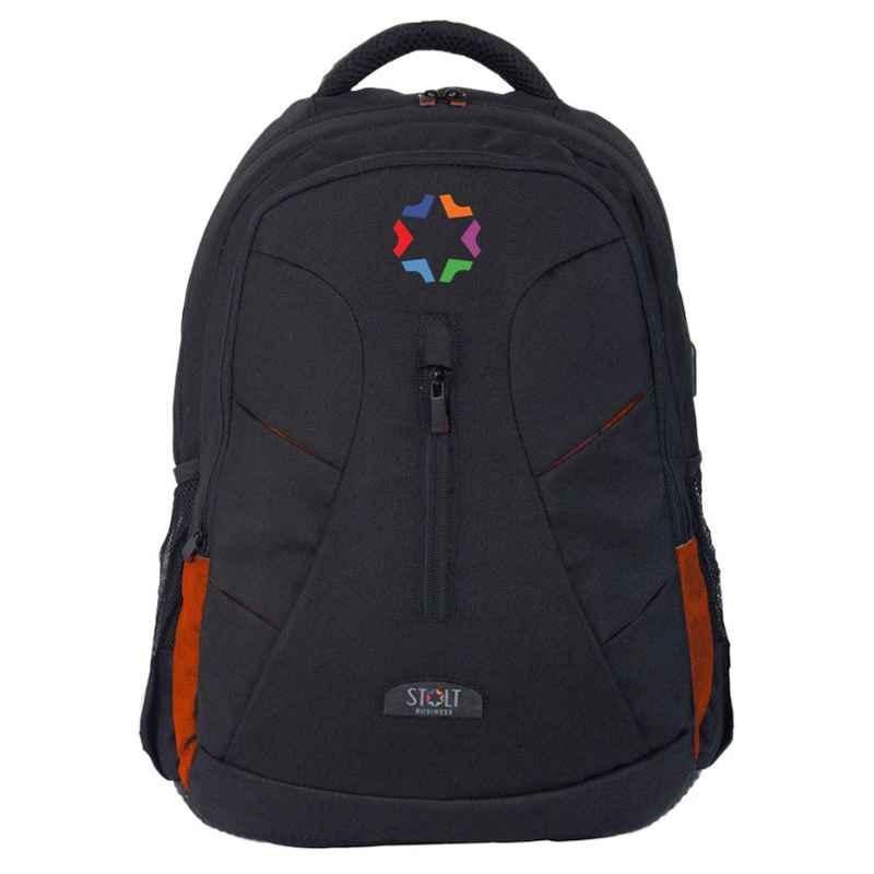 Stolt Noble Polyester 45L Black & Orange Waterproof Backpack