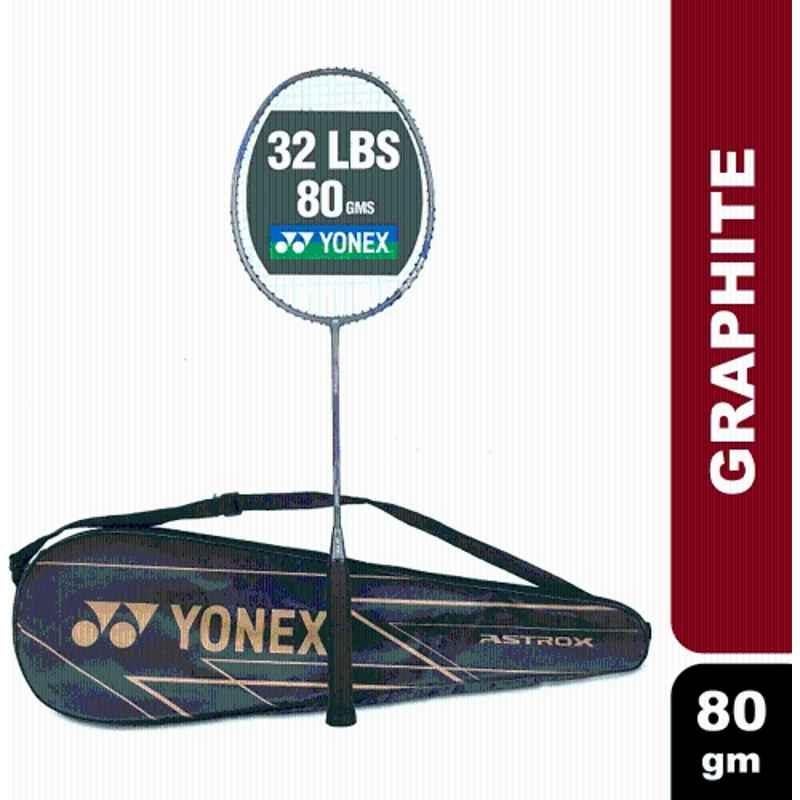 Yonex Astrox Attack 9 80g Grey Strung Badminton Racquet with Full Cover
