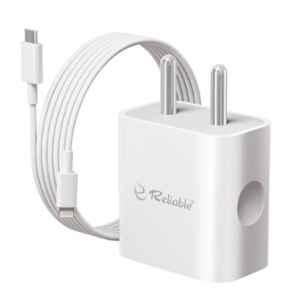 Reliable Classical 25W White iPhone PD Charger Adapter with USB Type-C to Lightning Cable, RBL C 087