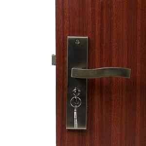 Handle Waala Viva 8 inch 60mm Stainless Steel Antique Brass Finish Cylindrical Plate Both Side Key Mortise Door Lock Set