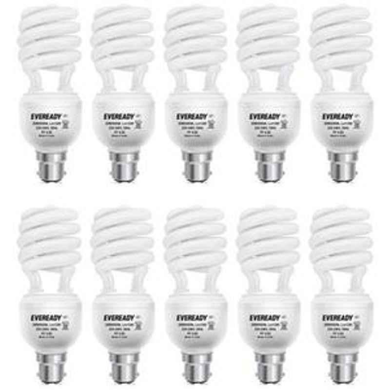 Eveready 20W Spiral 10Pcs HPF White CFL Bulb